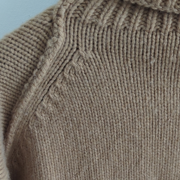 Rag & Bone Chunky Knit Tan Turtleneck Sweater 100% Cashmere - Picture 4 of 7